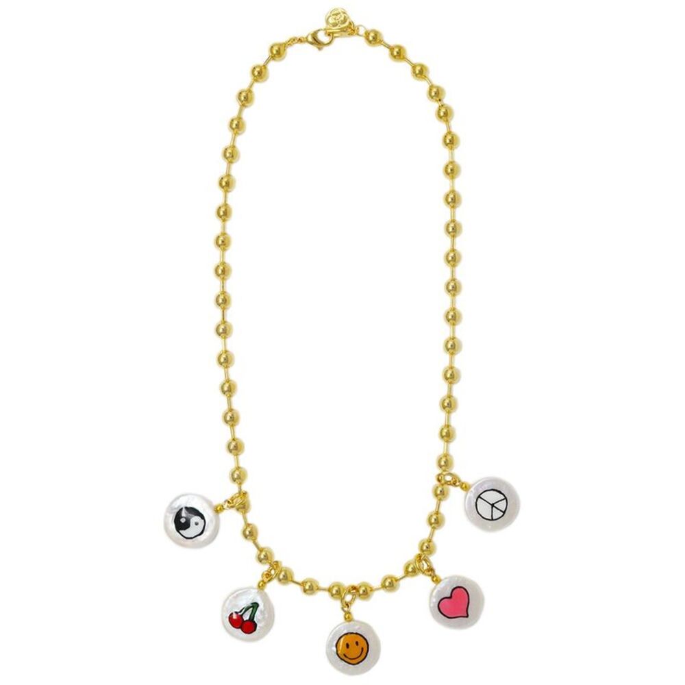 Cloverpost Squad 14K Plated 15-16Mm Pearl Charm Necklace